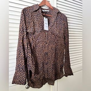 Zara leopard blouse